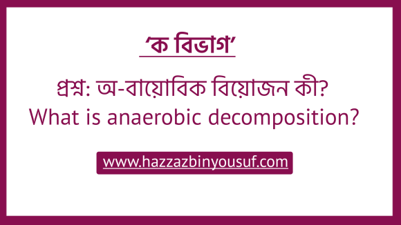 অ-বায়োবিক বিয়োজন কী, (What is anaerobic decomposition)