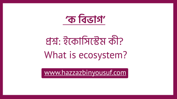 ইকোসিস্টেম কী, (What is ecosystem)